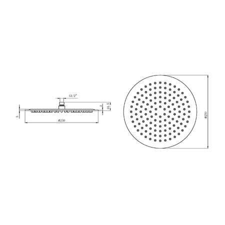 Tailored Bathrooms Stainless Steel Shower Head (2 styles, Brushed Brass) - Brand New Bathrooms
