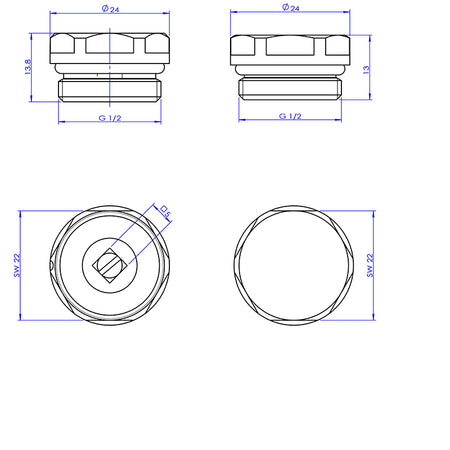 Tailored Bathrooms Radiator Bleed Valve and Blanking Plug Pack (4 colours) - Brand New Bathrooms