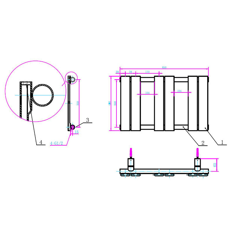 Tailored Bathrooms Queenstown Designer Towel Radiator (7 sizes, Chrome) - Brand New Bathrooms