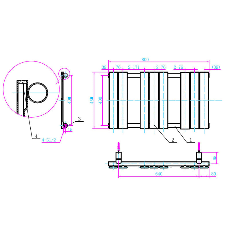 Tailored Bathrooms Queenstown Designer Towel Radiator (7 sizes, Chrome) - Brand New Bathrooms