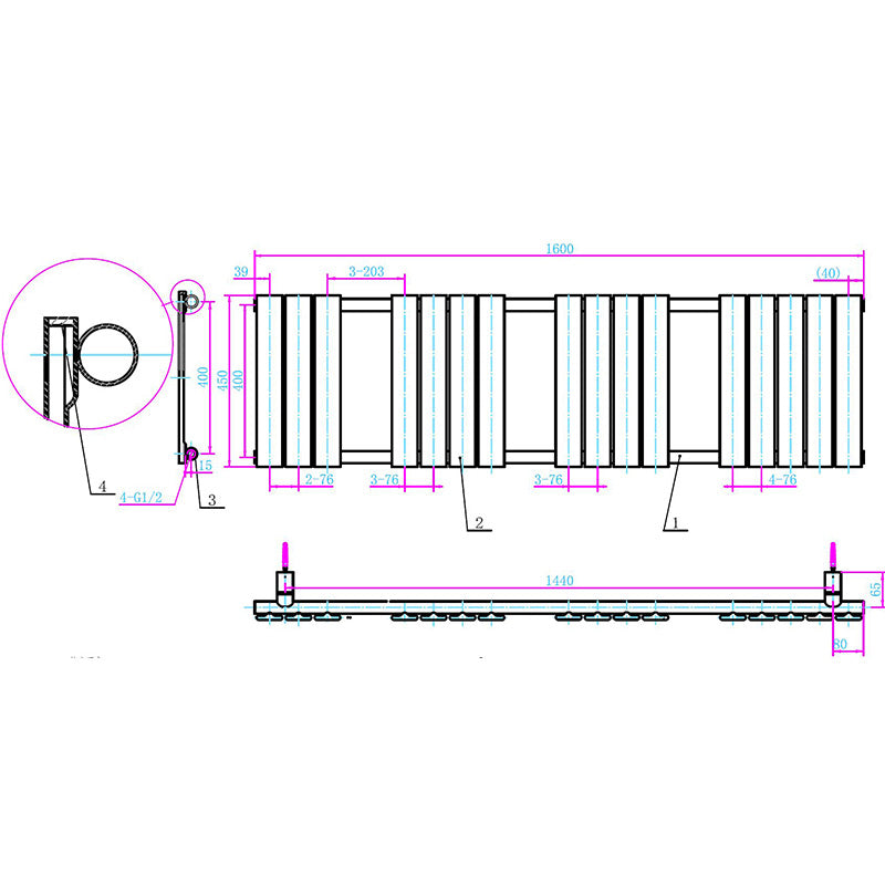 Tailored Bathrooms Queenstown Designer Towel Radiator (7 sizes, Chrome) - Brand New Bathrooms