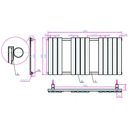 Tailored Bathrooms Queenstown Designer Towel Radiator (7 sizes, Chrome) - Brand New Bathrooms