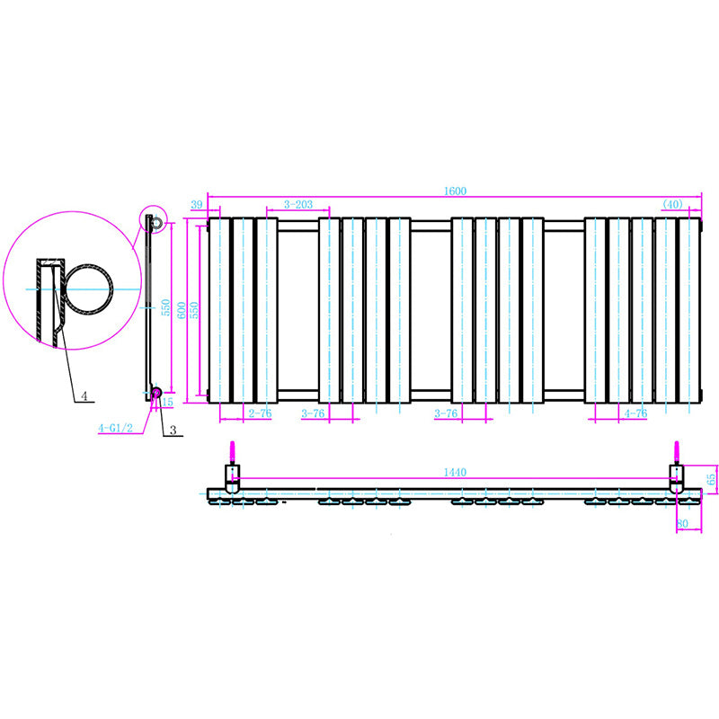 Tailored Bathrooms Queenstown Designer Towel Radiator (7 sizes, Chrome) - Brand New Bathrooms