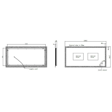 Tailored Bathrooms Noah LED Edge Touch Mirror w. Demist (3 sizes) - Brand New Bathrooms