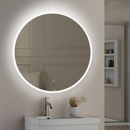 Tailored Bathrooms Lily Slimline LED Round Touch Mirror w. Demist & Colour Change (3 sizes) - Brand New Bathrooms