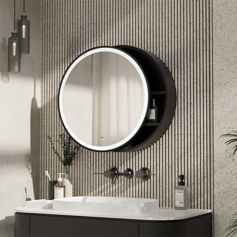 Tailored Bathrooms Monty Round Single Sliding Door LED Mirror Cabinet (1 size) - Brand New Bathrooms