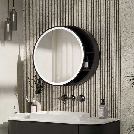 Tailored Bathrooms Monty Round Single Sliding Door LED Mirror Cabinet (1 size) - Brand New Bathrooms