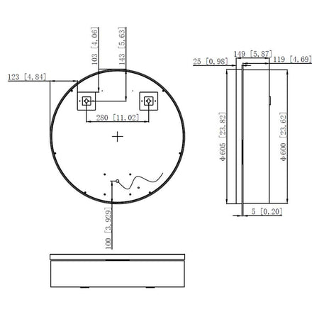Tailored Bathrooms Monty Round Single Sliding Door LED Mirror Cabinet (1 size) - Brand New Bathrooms