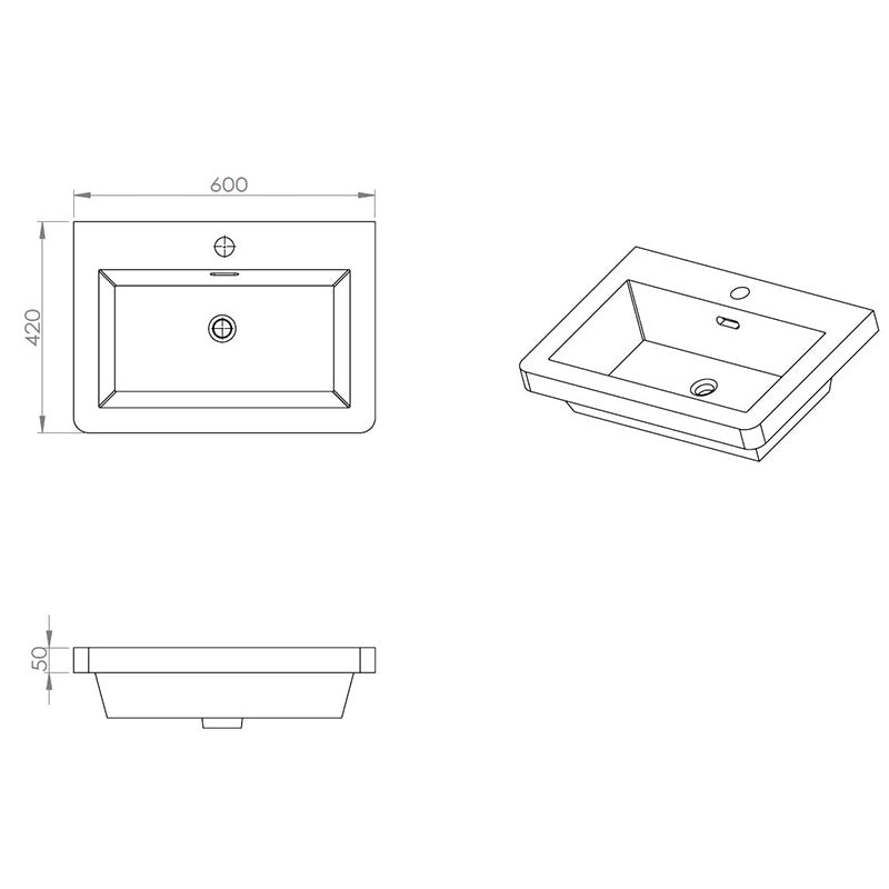 Tailored Bathrooms Naples Polymarble Basin (1 size, White) - Brand New Bathrooms