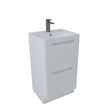 Tailored Bathrooms Monza Floor Standing Vanity Unit & Polymarble Basin (2 sizes, White) - Brand New Bathrooms