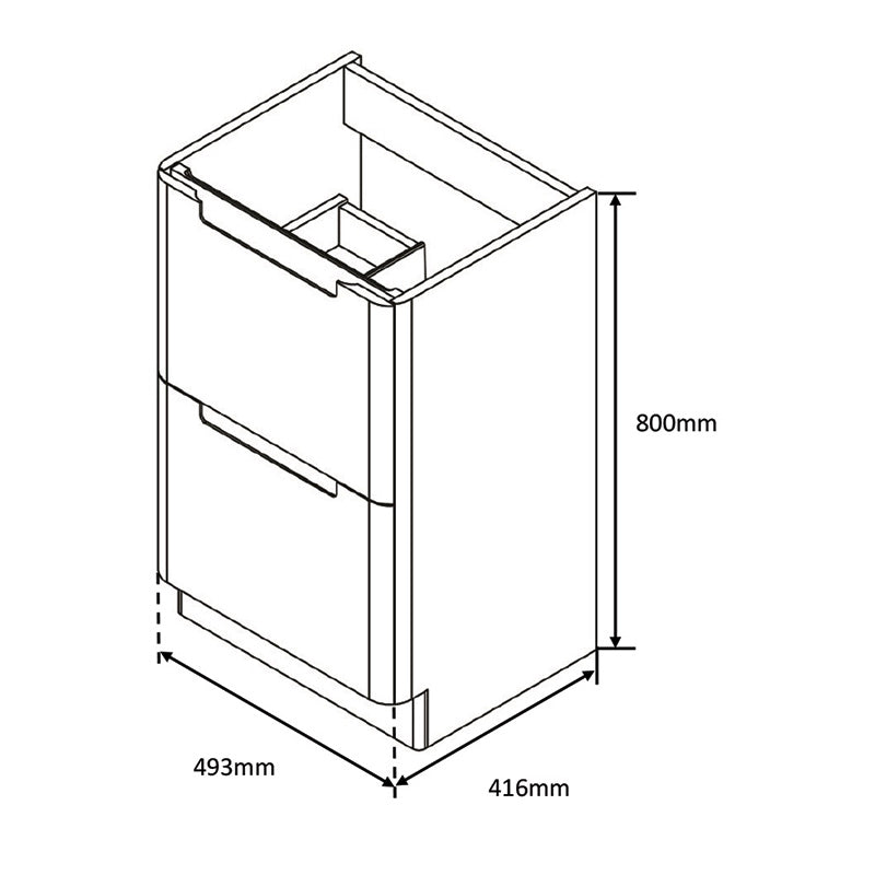 Tailored Bathrooms Monza Floor Standing Vanity Unit & Polymarble Basin (2 sizes, White) - Brand New Bathrooms