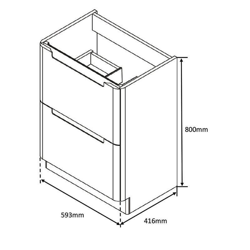 Tailored Bathrooms Monza Floor Standing Vanity Unit & Polymarble Basin (2 sizes, White) - Brand New Bathrooms