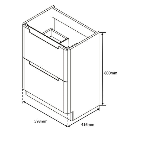 Tailored Bathrooms Monza Floor Standing Vanity Unit & Polymarble Basin (2 sizes, White) - Brand New Bathrooms