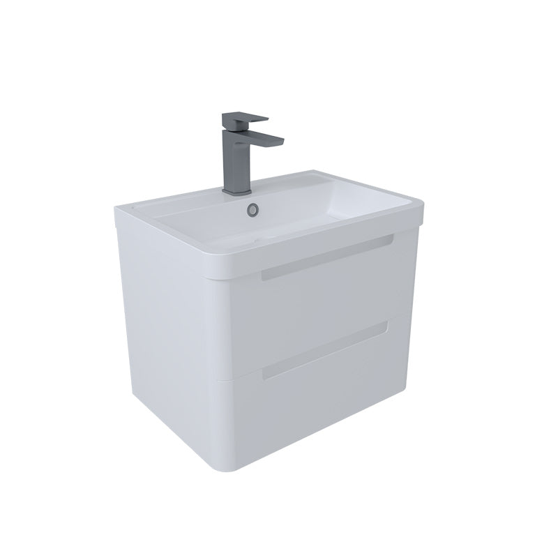 Tailored Bathrooms Monza Wall Hung Vanity Unit & Polymarble Basin (2 sizes, White) - Brand New Bathrooms
