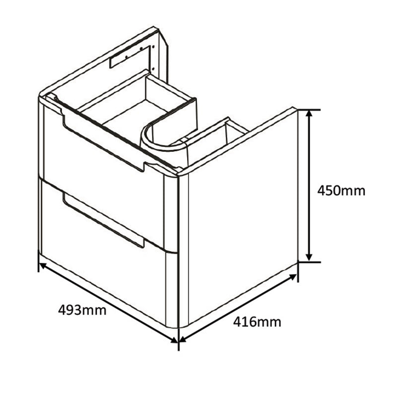Tailored Bathrooms Monza Wall Hung Vanity Unit & Polymarble Basin (2 sizes, White) - Brand New Bathrooms