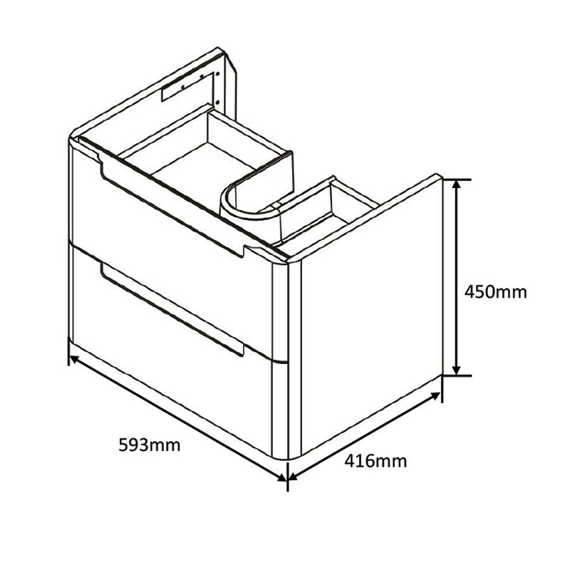 Tailored Bathrooms Monza Wall Hung Vanity Unit & Polymarble Basin (2 sizes, White) - Brand New Bathrooms