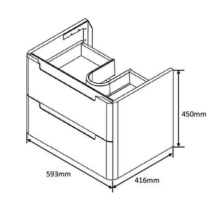 Tailored Bathrooms Monza Wall Hung Vanity Unit & Polymarble Basin (2 sizes, White) - Brand New Bathrooms