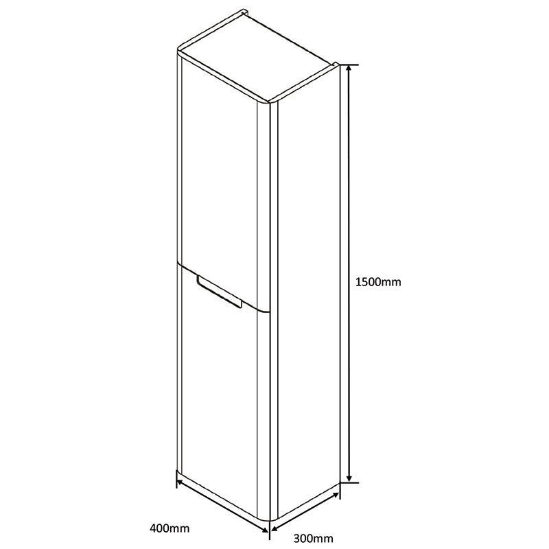 Tailored Bathrooms Monza Tall Boy Wall Hung Cabinet (1 size, 2 colours) - Brand New Bathrooms