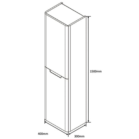 Tailored Bathrooms Monza Tall Boy Wall Hung Cabinet (1 size, 2 colours) - Brand New Bathrooms
