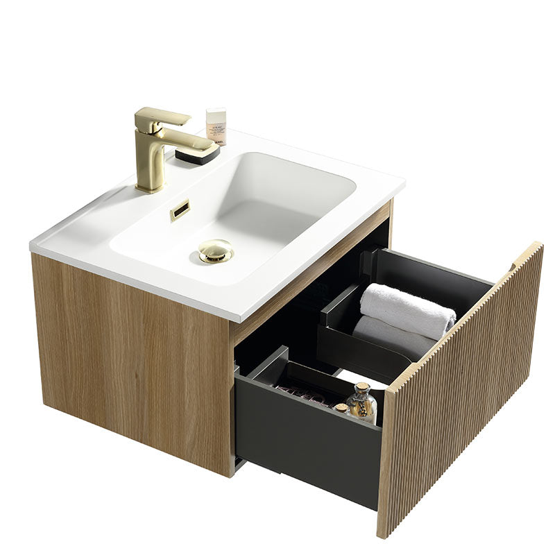 Tailored Bathrooms Flauto Wall Hung 600mm Vanity Unit & Polymarble Basin (1 size, 3 colours) - Brand New Bathrooms