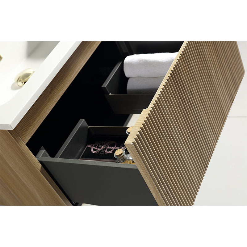 Tailored Bathrooms Flauto Wall Hung 800mm Vanity & Polymarble Basin (1 size, 3 colours) - Brand New Bathrooms