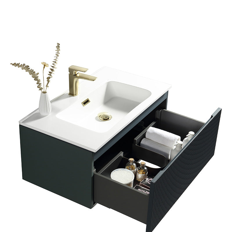 Tailored Bathrooms Flauto Wall Hung 800mm Vanity & Polymarble Basin (1 size, 3 colours) - Brand New Bathrooms