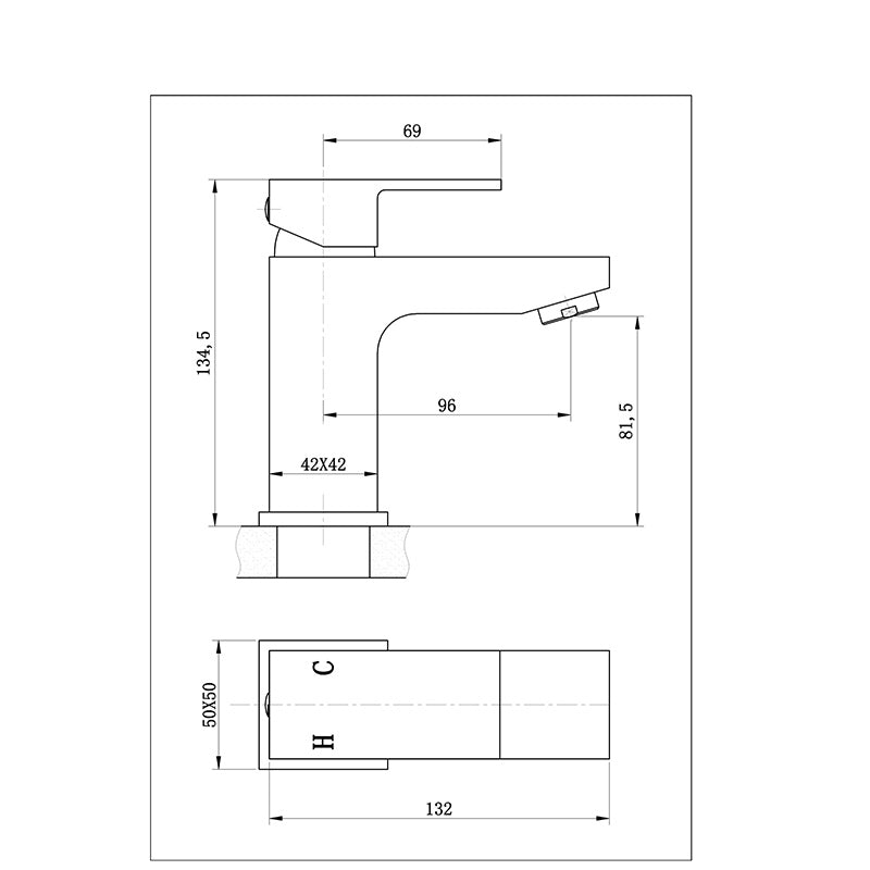 Tailored Bathrooms Raglan Modern Square Basin Mixer including Waste (1 size, Chrome) - Brand New Bathrooms