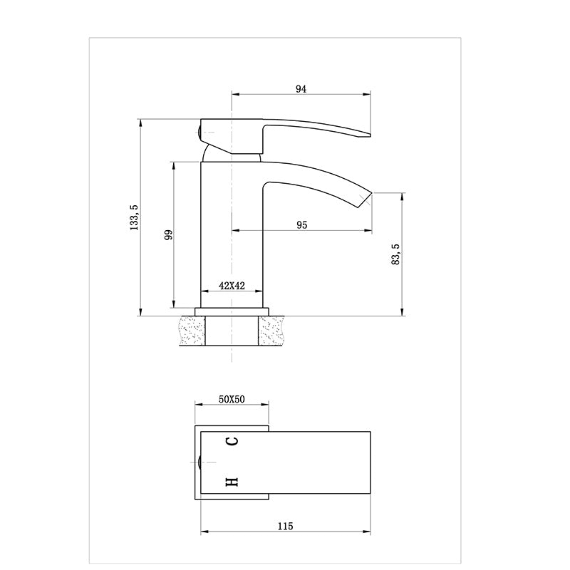Tailored Bathrooms Brecon Modern Curve Basin Mono Tap with Waste (1 size, Chrome) - Brand New Bathrooms