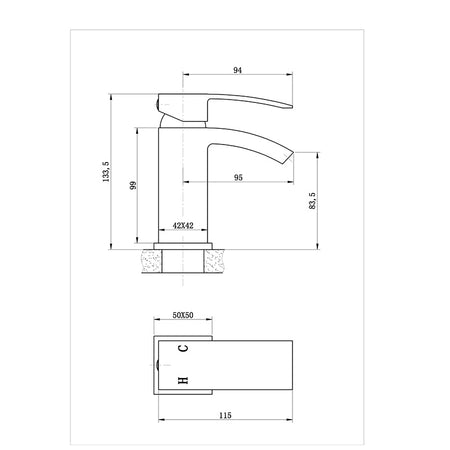 Tailored Bathrooms Brecon Modern Curve Basin Mono Tap with Waste (1 size, Chrome) - Brand New Bathrooms