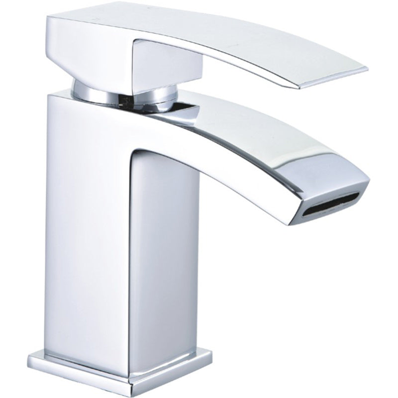 Tailored Bathrooms Brecon Modern Curve Basin Mono Tap with Waste (1 size, Chrome) - Brand New Bathrooms