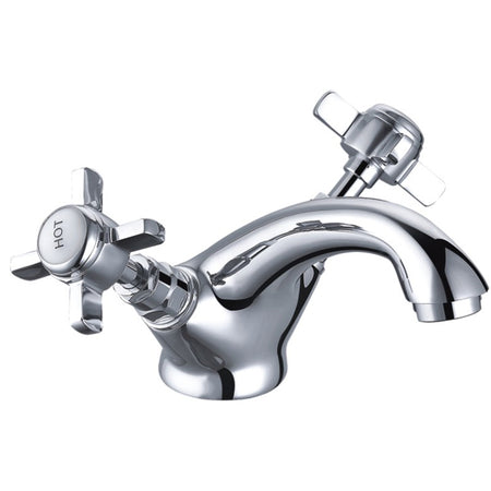 Tailored Bathrooms Tenby Cross Traditional Cross Basin Mixer including Waste (1 size, Chrome) - Brand New Bathrooms