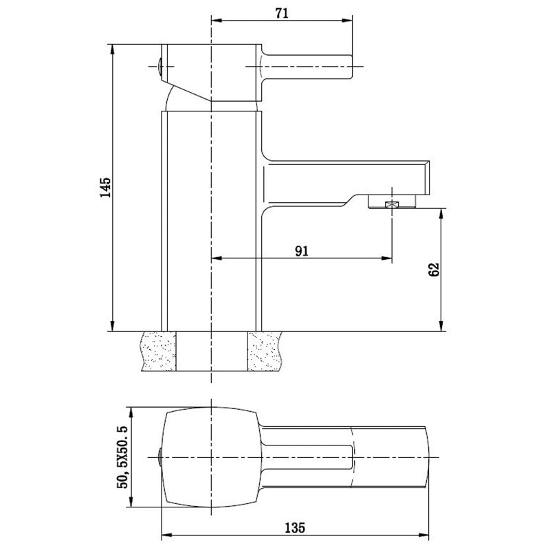 Tailored Bathrooms Newport Square Basin Mono Mixer (1 size, Chrome) - Brand New Bathrooms