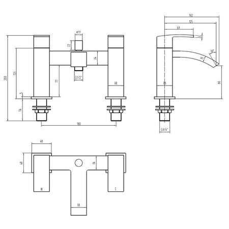 Tailored Bathrooms Brecon Bath & Shower Mixer Tap (Black) - Brand New Bathrooms