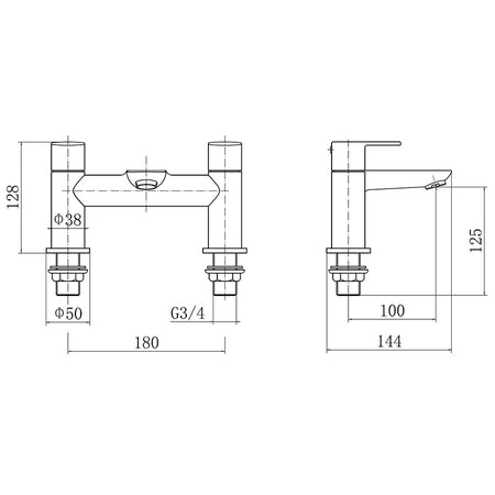 Tailored Bathrooms Barmouth Bath Filler (1 size, Chrome) - Brand New Bathrooms
