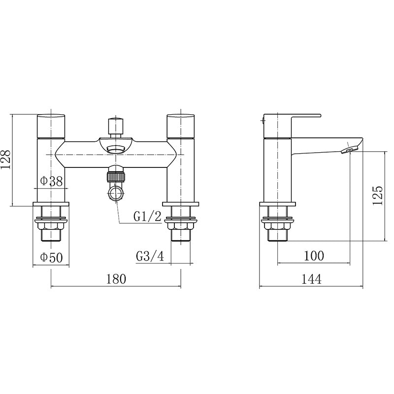 Tailored Bathrooms Barmouth Bath & Shower Mixer (1 size, Chrome) - Brand New Bathrooms
