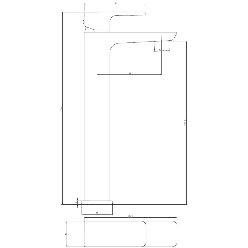 Tailored Bathrooms Swansea Freestanding Basin Mono Mixer Tap (Chrome) - Brand New Bathrooms
