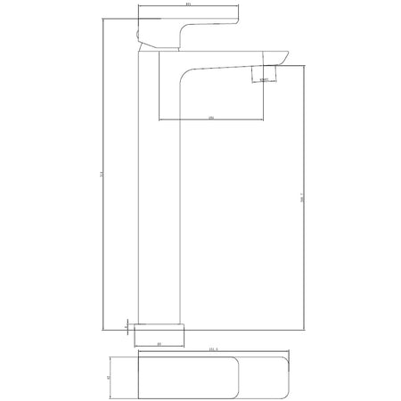 Tailored Bathrooms Swansea Freestanding Mono Basin Mixer Tap (Black) - Brand New Bathrooms