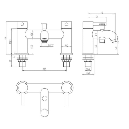 Tailored Bathrooms Chepstow Bath & Shower Mixer (Brushed Brass) - Brand New Bathrooms
