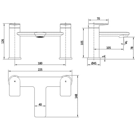 Tailored Bathrooms Risca Bath Filler (1 size, 3 colours) - Brand New Bathrooms