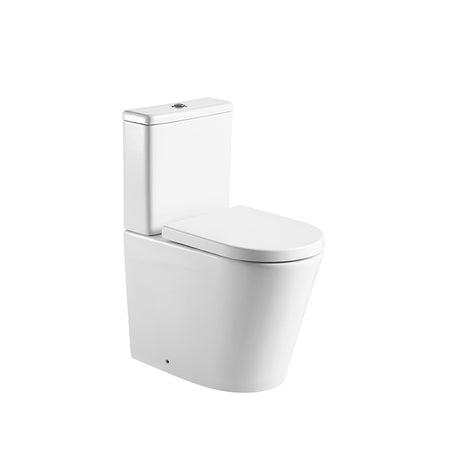 Tailored Bathrooms Ferrara Rimless Comfort Height D Shape Toilet Pan, Cistern, Seat & Fittings (1 size, White) - Brand New Bathrooms