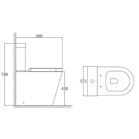 Tailored Bathrooms Ferrara Rimless Comfort Height D Shape Toilet Pan, Cistern, Seat & Fittings (1 size, White) - Brand New Bathrooms