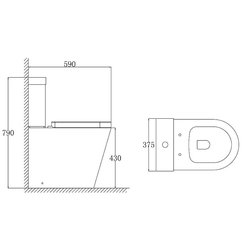 Tailored Bathrooms Ferrara Rimless Comfort Height D Shape Toilet Pan, Cistern, Seat & Fittings (1 size, White) - Brand New Bathrooms