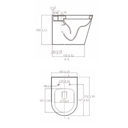 Tailored Bathrooms Ferrara Plus Rimless Back to Wall D Shape Toilet Pan, Seat & Fittings (1 size, White) - Brand New Bathrooms