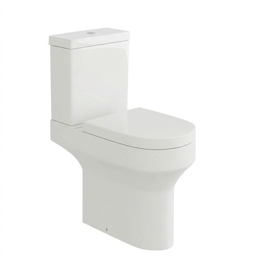 Tailored Bathrooms Florence Comfort Height D Shape, DP-UF Soft Close Seat, Toilet Cistern & Fittings (1 size, White)