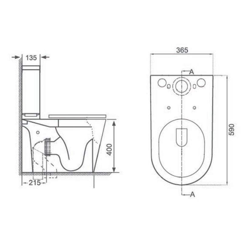 Tailored Bathrooms Ferrara Rimless Comfort Height Toilet Set, including Cistern, Pan, Seat and Fittings (1 size, White) - Brand New Bathrooms