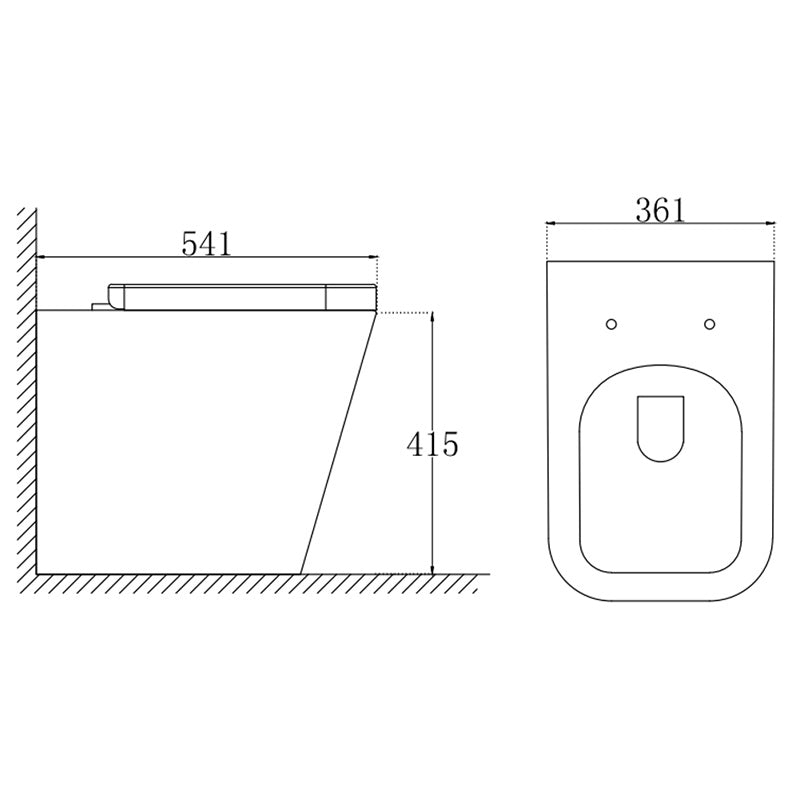 Tailored Bathrooms Milan Rimless Back to Wall Square Toilet Pan & Seat (1 size, White) - Brand New Bathrooms