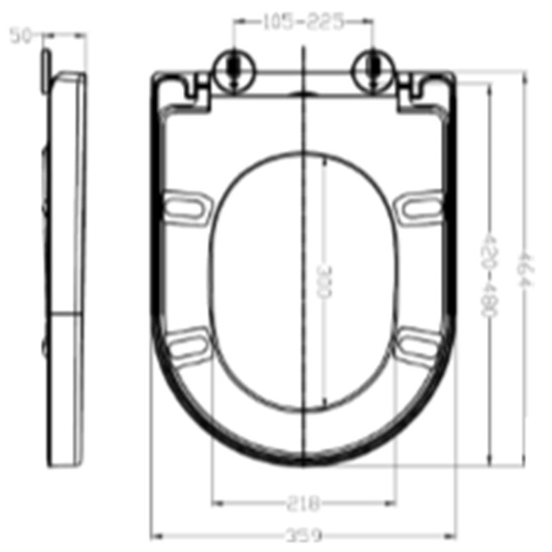 Tailored Bathrooms Dee Soft Close D-Shaped Toilet Seat (1 size, White) - Brand New Bathrooms