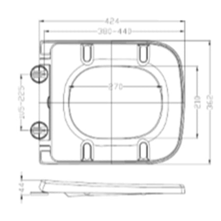 Tailored Bathrooms T20 Square Soft Close Toilet Seat (1 size, White) - Brand New Bathrooms