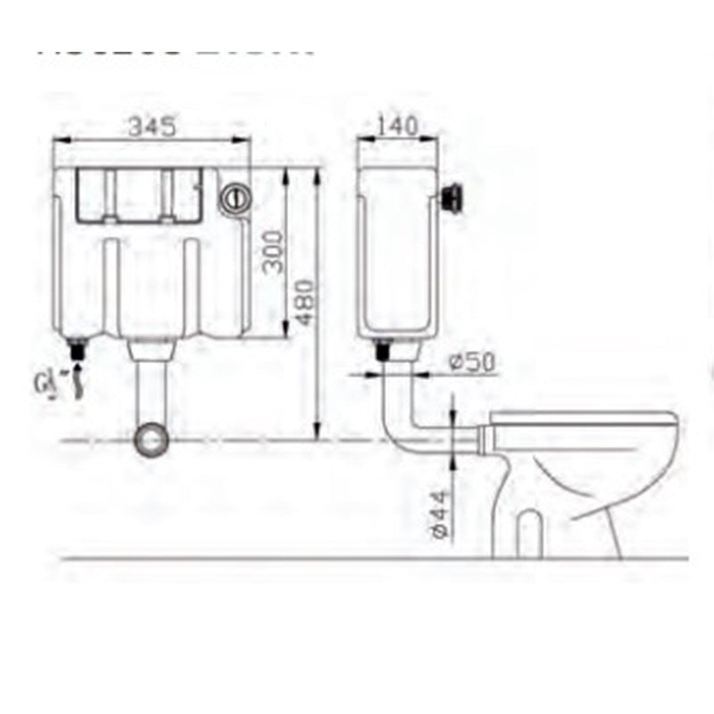 Tailored Bathrooms Plumb Essentials Concealed Toilet Cistern (Chrome Push Button) - Brand New Bathrooms
