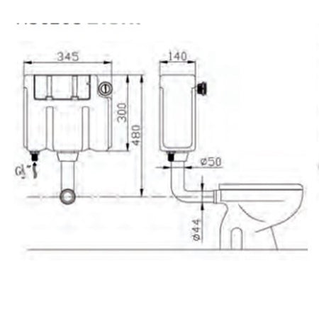 Tailored Bathrooms Plumb Essentials Concealed Toilet Cistern (Chrome Push Button) - Brand New Bathrooms